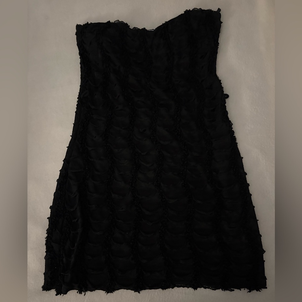 y2k ruffle dress strapless lbd